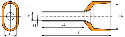 Кабельний наконечник Vogt Verbindungstechnik, помаранчевий 2x4.0x12 100 шт.