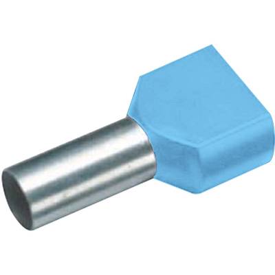 Metalowy cylinder z niebieską, sześciokątną plastikową osłoną na jednym końcu.