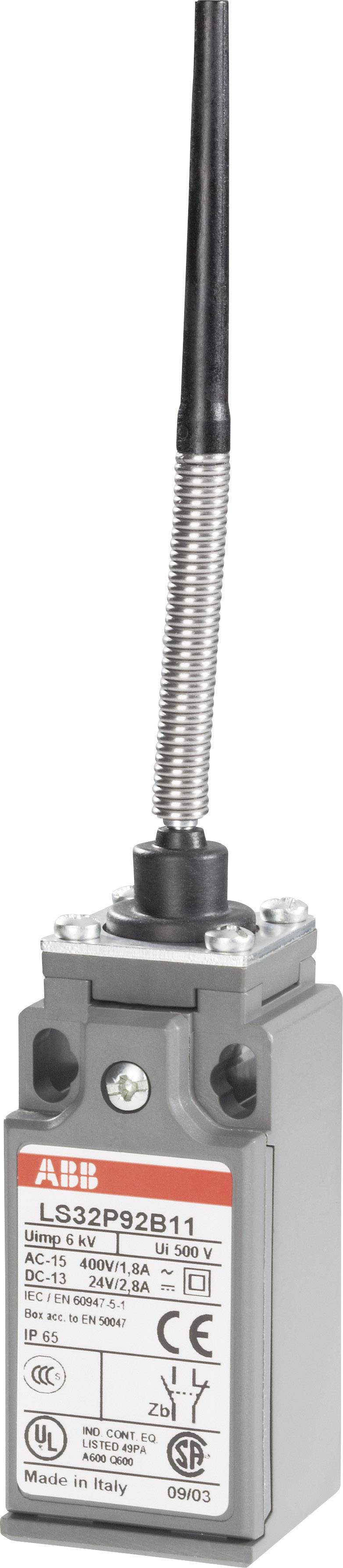 Кінцевий вимикач ABB LS32P92B11 400 В/AC 1,8 А пружинний фіксатор миттєвого спрацьовування IP65 1 шт.