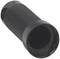 Czarny, żebrowany cylinder z tworzywa sztucznego, prawdopodobnie nakładka na maszynę lub urządzenie, z otwartym zakończeniem.