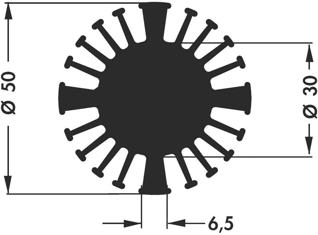 Fischer Elektronik 10021932 SK 602 25 SA Радіатор для світлодіодів 2.3 K/W (Ø x Ш) 50 мм x 25 мм
