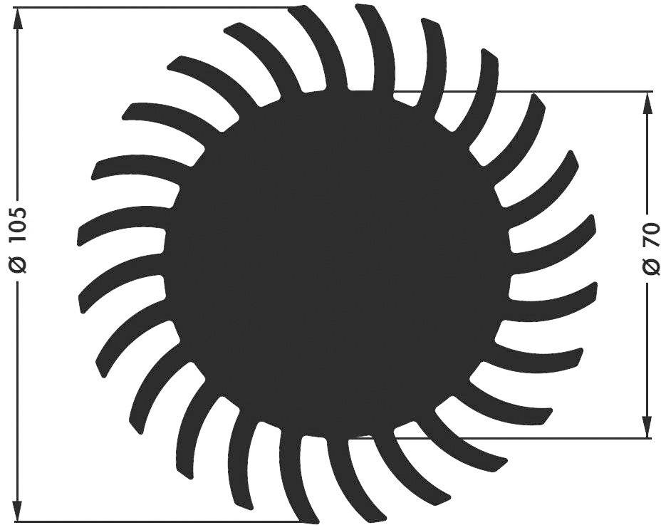 Fischer Elektronik 10021657 SK 584 25 SA Радіатор для світлодіодів 1,5 K/W (Ø x Ш) 105 мм x 25 мм
