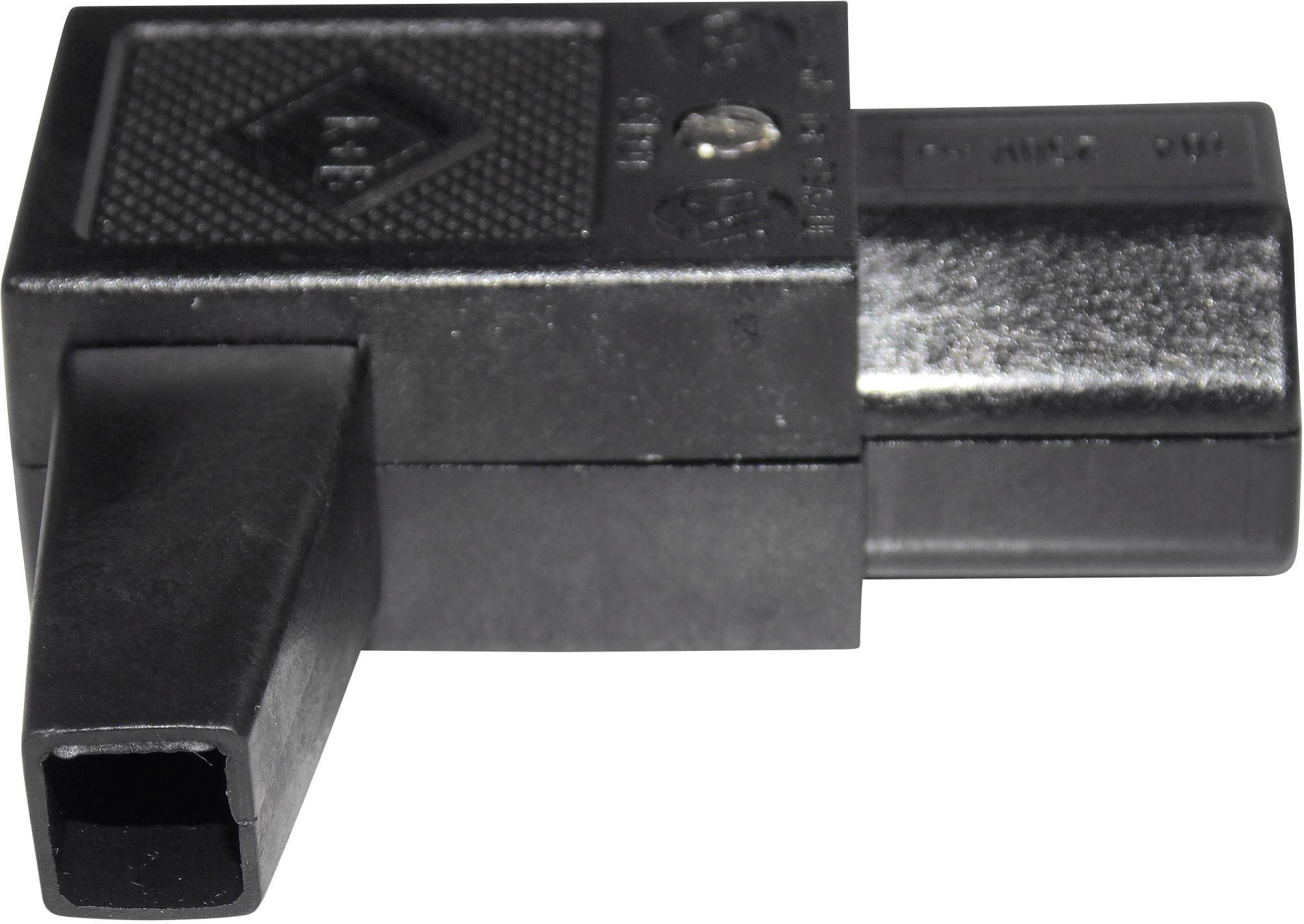 K & B 43R012211 Роз'єм IEC 43R чоловічий, кутовий, жіночий Загальна кількість контактів: 2 + PE 10 A чорний 1 шт.