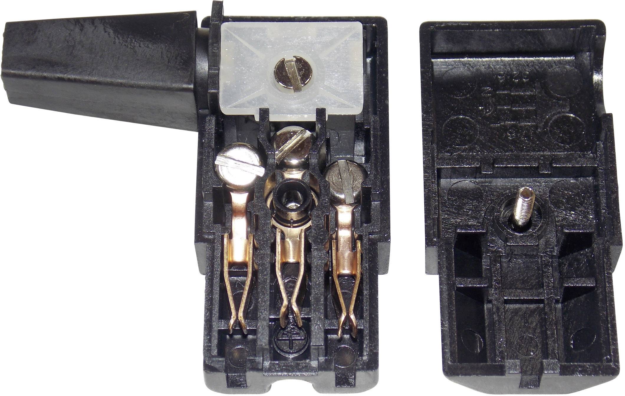 K & B 43R012211 Роз'єм IEC 43R чоловічий, кутовий, жіночий Загальна кількість контактів: 2 + PE 10 A чорний 1 шт.