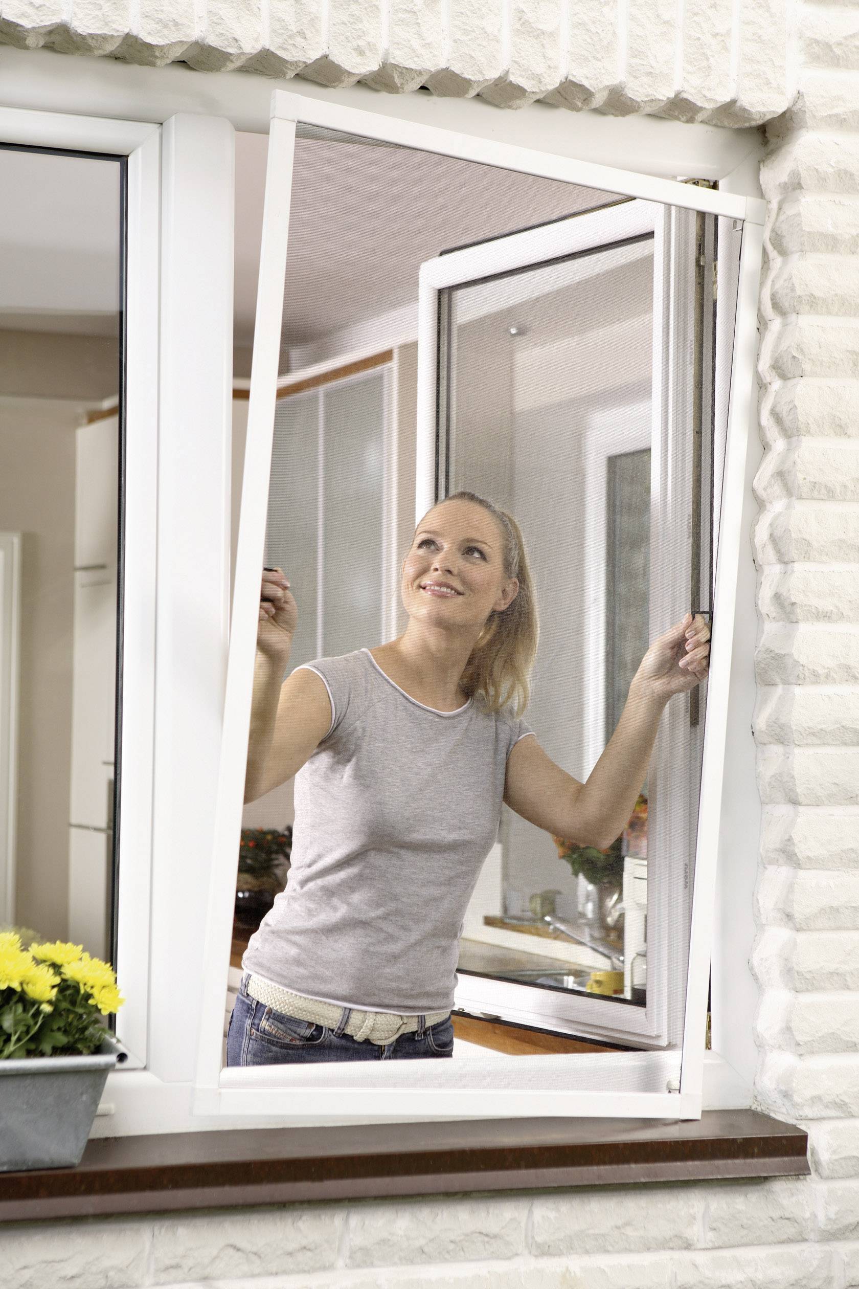 Москітна сітка Tesa Comfort Window з алюмінієвою рамою, 1,5 м x 1,4 м, біла