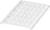 Prostokątna, biała kratka wentylacyjna z wieloma rzędami prostokątnych otworów.