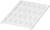 Biała płyta z tworzywa sztucznego z prostokątnymi, zdejmowanymi elementami ułożonymi w regularnym wzorze.