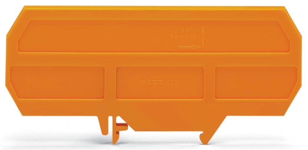 Pomarańczowy marker z tworzywa sztucznego o prostokątnym kształcie, używany jako narzędzie do oznaczania lub znakowania w różnych zastosowaniach.