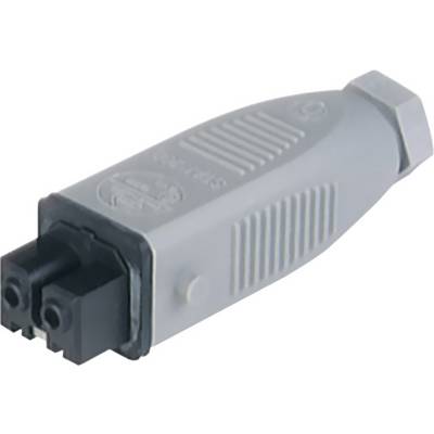 Szary elektryczny adapter wtykowy z dwoma czarnymi złączami, zaprojektowany do specyficznych połączeń elektronicznych.