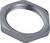 Sześciokątna nakrętka metalowa, w kolorze srebrnym, z gwintem wewnętrznym. Stosowana do mocowania śrub w konstrukcjach mechanicznych.