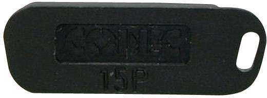 Czarny plastikowy artykuł z otworem i napisem '15P'. Głównie pełni funkcję użytkową bez dodatkowego kontekstu.