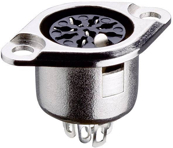 Lumberg 0103 08 Круглий DIN-роз'єм, гніздо, з фланцем, прямий вихід Кількість контактів: 8 сріблястий 1 шт.