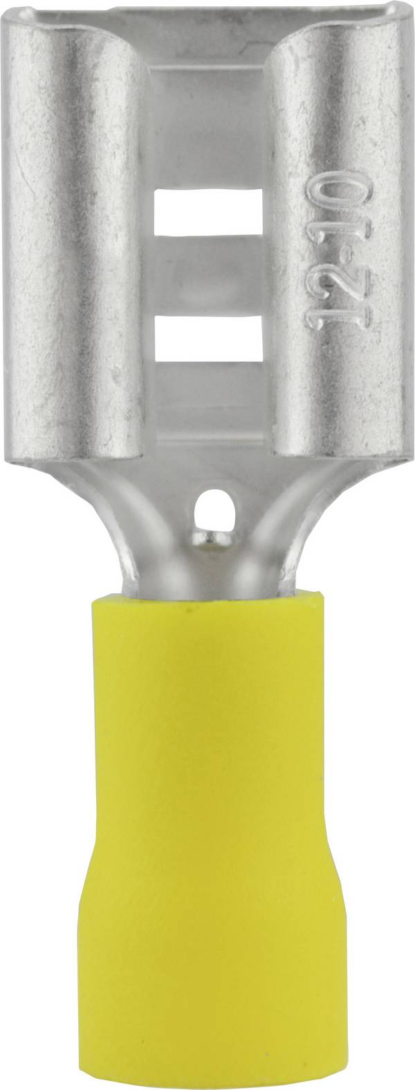Konektor żeński, częściowa izolacja PCW, tuleja 9.5x1.2 mm,4-6 mm2, żółty