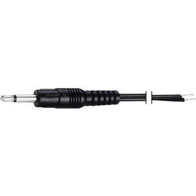 Uszkodzony kabel audio z luźną wtyczką, gdzie brak izolacji i widoczne są odsłonięte przewody.