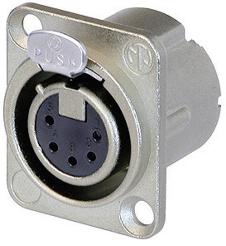 Фланцеве роз'єм XLR Neutrik NC5FD-LXB, 5-контактне, 7,5 А, нікель