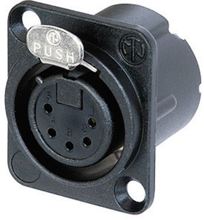 Фланцеве роз'єм XLR Neutrik NC5FD-LX-B, 5-контактне, 7,5 A, чорне