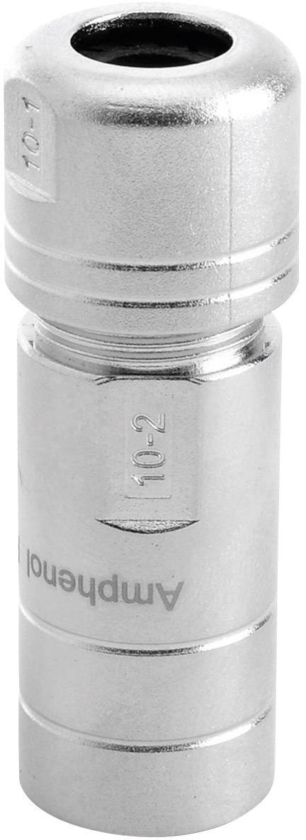 Srebrna metalowa część w kształcie cylindra z napisem 'Amphenol'.