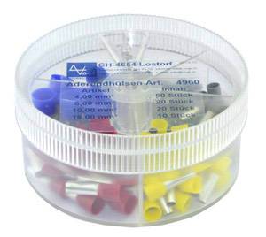 Vogt Verbindungstechnik 737086 Комплект трубчатых наконечников 4 мм², 6 мм², 10 мм², 16 мм² с частичной изоляцией серые, желтые, к