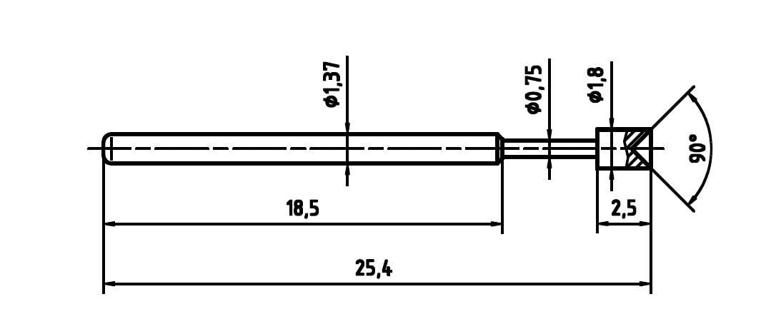 Sonda pomiarowa PTR 1015-A-0.7N-AU-1.8