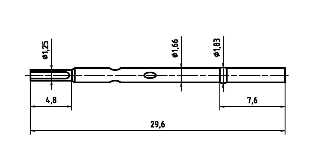 Sonda precyzyjna do płytek PCB PTR H 1025 L, RM 2.54 mm, ?30 m?, 1.37x33 mm