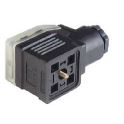 'Prostokątny elektryczny adapter wtykowy w kolorze czarnym z przezroczystą osłoną, odpowiedni do zastosowań przemysłowych.'