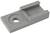 Szary element z tworzywa sztucznego o prostokątnym, płaskim kształcie z okrągłym otworem po lewej stronie oraz podwyższoną krawędzią po prawej stronie.