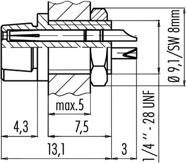 З'єднувач круглий 09-9750-30-03, Кількість контактів: 3, 1 шт.