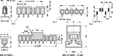 Gniazdo montażowe żeńskie Fischer Elektronik MK 23 SMD/ 20-1