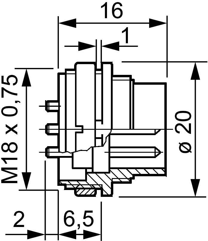 Круглий роз'єм Amphenol T 3362 010, Кількість контактів: 5 DIN, 1 шт.