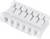 Biały wtyk plastikowy o sześciu stykach, stosowany do połączeń elektrycznych w urządzeniach elektronicznych.