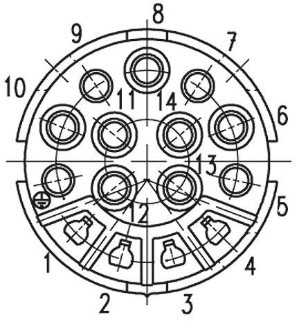 Круглий роз'єм Amphenol C016 10G014 000 2, Кількість контактів: 14 + PE, 1 шт.