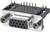 Srebrny wtyk VGA z 15 pinami w trzech rzędach. Dwie śruby mocujące po bokach umożliwiają zabezpieczenie wtyczki.