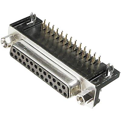 Złącze D-Sub z metalową obudową i wieloma stykami do przesyłania danych w urządzeniach elektronicznych.