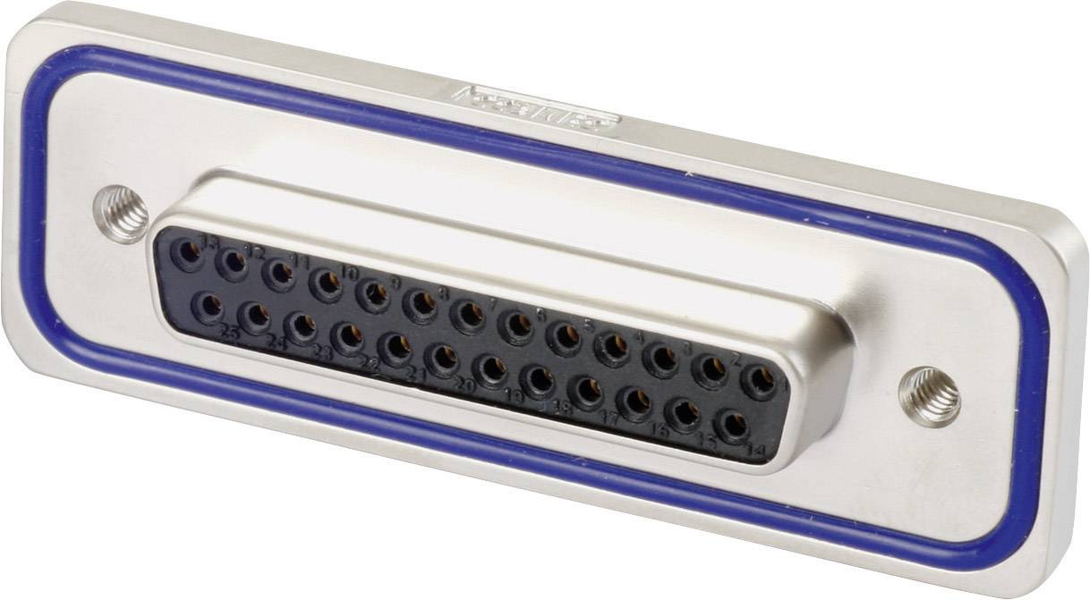 Роз'єм D-Sub, роз'єм 180°. Кількість контактів: 25 для друкованої плати. Конектор 1 шт.