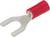 Czerwone końcówki kablowe z końcówką rozwidloną, idealne do połączeń elektrycznych.