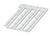 Białe plastikowe paski z odłączalnymi prostokątami, prawdopodobnie przeznaczone do oznaczania. Cztery identyczne paski ułożone obok siebie.