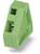 Zielony przycinacz z tworzywa sztucznego z metalowym ostrzem, wyposażony w płytkę i ostrze, przeznaczony przede wszystkim do prac związanych z montażem płyt.