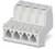 Biały elektryczny złącz wtykowy z czterema gniazdami, przeznaczony do zastosowań przemysłowych, przedstawiony na białym tle.