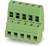 Zielony złącz z sześcioma okrągłymi otworami u góry i sześcioma prostokątnymi otworami u dołu, służący do połączeń elektrycznych.