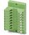 Zielony moduł złącza z ponumerowanymi zaciskami przyłączeniowymi od 1 do 18, stosowany do łączenia przewodów elektrycznych.