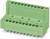 Zielony elektryczny złącz wtykowy z wieloma rzędami styków, odpowiedni do montażu na płytce drukowanej w obwodach elektronicznych.