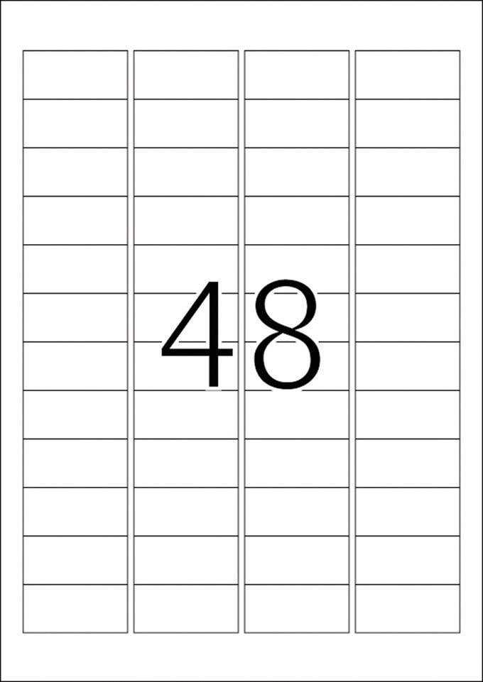 W centrum siatki złożonej z pustych pól widnieje duża liczba „48".