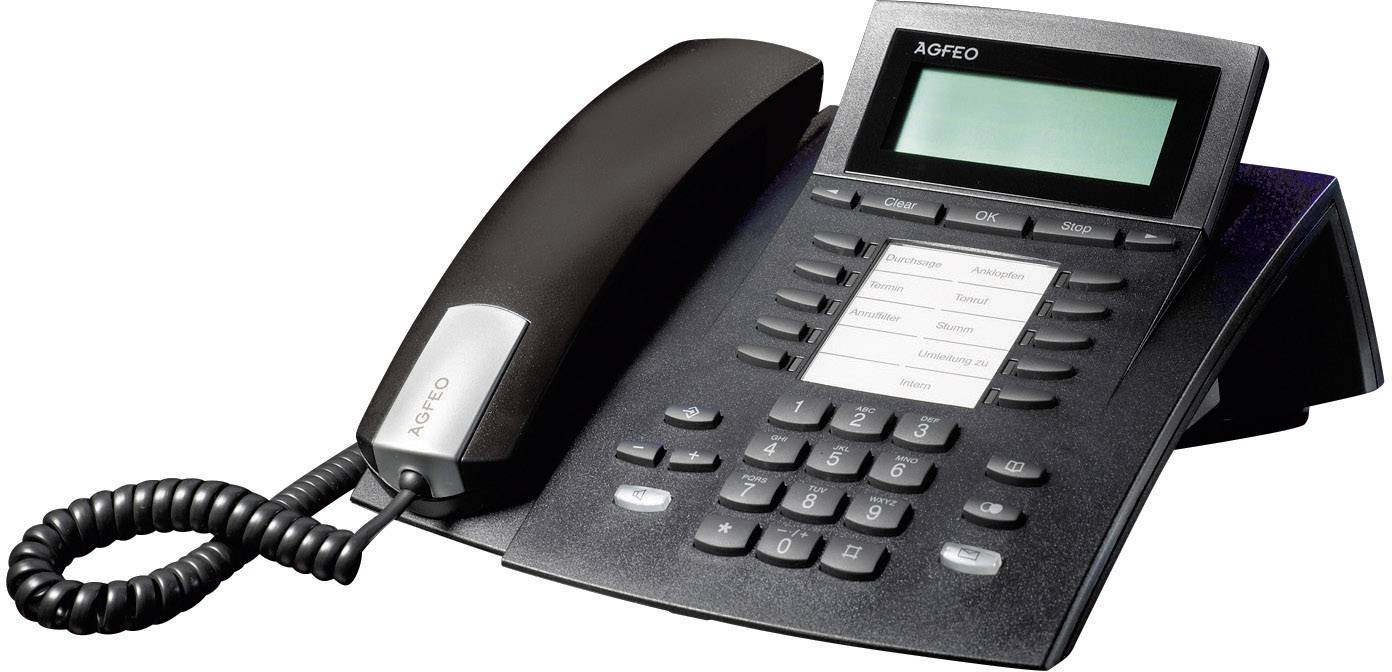 Agfeo Telekommunikation ST 22 Telefon systemowy, ISDN Zestaw głośnomówiący podświetlany czarny-0
