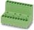Zielony złącze z dwoma rzędami metalowych pinów, odpowiednie do zastosowań elektronicznych i montażu płytek drukowanych.