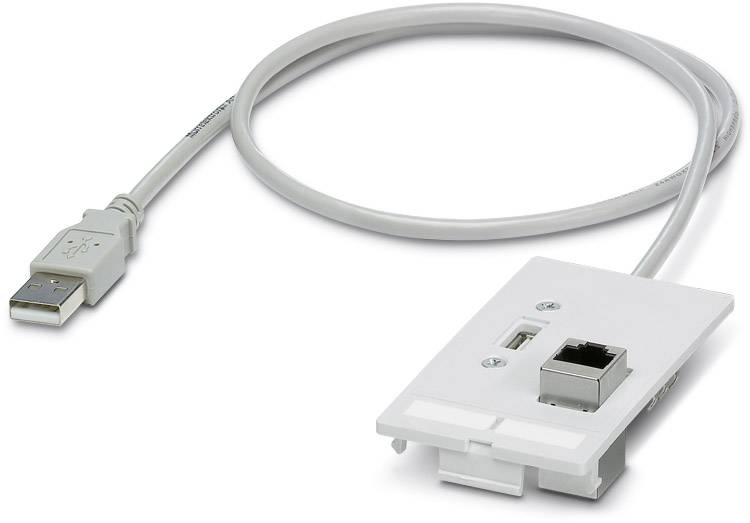 Przedłużacz USB z przewodem i panelem ściennym wyposażonym w gniazda USB i RJ45. Przeznaczony do łatwego montażu w ścianach.