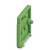 Zielona, prostokątna część plastikowa z dwoma pionowymi i dwoma poziomymi trzpieniami.