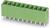 Zielony elektryczny złącze z dziesięcioma stykami, odpowiednie do montażu na płytce drukowanej.