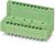 Zielony złącze wielostykowe z metalowymi pinami, stosowane do połączeń elektronicznych w obwodach.