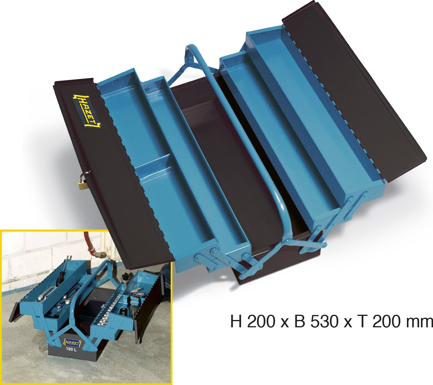 Ящик для інструментів без обладнання Hazet neu 190L Розміри (Д x Ш x В) 575 x 530 x 200 мм