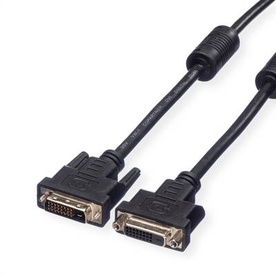 Value DVI kabel DVI-D 24+1pin. Złącze, DVI-D 24+1pin. Złącze 5.00 m czarny 11.99.5565 możliwość zamknięcia Kabel DVI